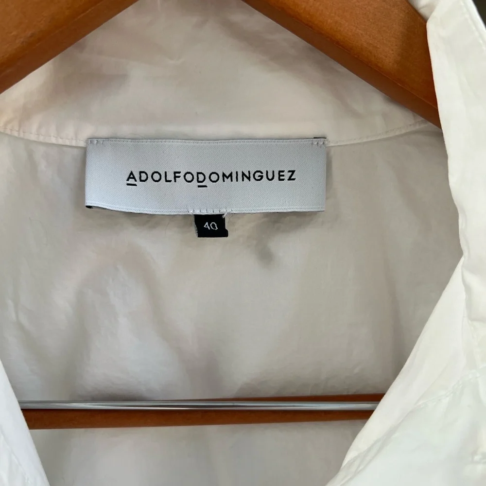 100% Cotton ✨ Adolfo Dominguez White Button-Front Shirt Size 6 - Picture 3 of 7